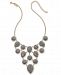 I. n. c. Gold-Tone Imitation Pearl & Fabric Statement Necklace, 18" + 3" extender, Created for Macy's