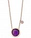 Effy Amethyst (1-1/2 ct. t. w. ) & Diamond Accent 18" Pendant Necklace in 14k Rose Gold