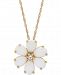 Opal (1-1/2 ct. t. w. ) & White Topaz Accent Flower 18" Pendant Necklace in 14k Gold