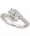Diamond Two-Stone Swirl Engagement Ring (1 ct. t. w. ) in 14k White Gold