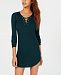 Planet Gold Juniors' Lace-Up Bodycon Sweater Dress
