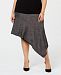 Anne Klein Plus Size Fringe-Trim Asymmetrical Skirt