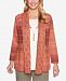 Alfred Dunner Petite Autumn in New York Pointelle-Knit Layered-Look Necklace Top