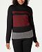 Karen Scott Petite Cotton Colorblocked Turtleneck Sweater, Created for Macy's