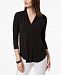 Charter Club Petite Dot-Print V-Neck Top, Created for Macy's