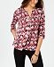 Ny Collection Petite Printed Henley Top