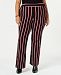 I. n. c. Plus Size Striped Ponte-Knit Pants, Created for Macy's