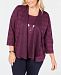Alfred Dunner Plus Size Victoria Falls Layered-Look Necklace Sweater