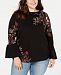 Style & Co Plus Size Cotton Jacquard Bell-Sleeve Sweater, Created for Macy's