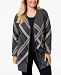 Charter Club Plus Size Cotton Plaid Long Cardigan Sweater, Created for Macy's