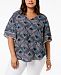 Ny Collection Plus Size Ruffled-Sleeve Top