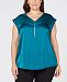 Jm Collection Plus Size Zip-Neck Top, Created for Macy's