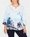 Alfred Dunner Plus Size Classics Embellished Scenic-Print Top