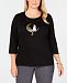 Karen Scott Plus-Size Cotton Halloween Moon Cat Embellished Graphic T-Shirt, Created for Macy's
