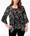 Ny Collection Plus Size Printed Layered-Look Top