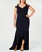 Adrianna Papell Plus Size Cold-Shoulder Gown