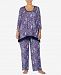Ellen Tracy Plus Size Printed Keyhole Pajama Top