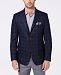 Michael Kors Men's Classic/Regular Fit Blue/Wine Windowpane Wool Sport Coat