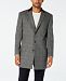 Tallia Men's Big & Tall Slim-Fit Gray Windowpane with Velvet Trim Overcoat