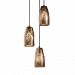 FSN-8864-28-DROP-CROM-LED3-2100-WTCD - Justice Design - 3-Light Cluster Small Pendant DROP: Droplet Glass Shade Polished ChromeTall Tapered Cylinder Shade - Fusion