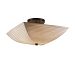 PNA-9695-25-BMBO-CROM-LED-2000 - Justice Design - Porcelina - Two Light Square Semi-Flush Mount Bamboo Shade Impression Polished Chrome FinishSquare Bowl - Porcelina