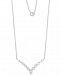 Giani Bernini Cubic Zirconia Chevron 18" Pendant Necklace in Sterling Silver, Created for Macy's