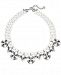 Charter Club Silver-Tone Imitation Pearl, Crystal & Stone Double Row Collar Necklace, 17" + 2" extender, Created for Macy's