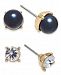 Charter Club Gold-Tone 2-Pc. Set Crystal & Colored Imitation Pearl Stud Earrings, Created for Macy's