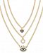 Thalia Sodi Gold-Tone Crystal & Imitation Pearl Layered Pendant Necklace, 18"/20"/24" + 3" extender, Created for Macy's
