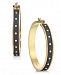 kate spade new york Gold-Tone Studded Faux Leather Hoop Earrings