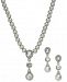 Charter Club Silver-Tone Crystal and Colored Imitation Pearl Pendant Necklace & Drop Earrings Set, 17" + 2" extender, Created for Macy's