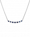 Sapphire (1/2 ct. t. w. ) & Diamond (1/6 ct. t. w. ) 18" Collar Necklace in 14k White Gold