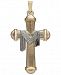 Textured Cross with Robe Pendant in 14k Gold & White Gold
