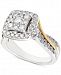 Diamond Two-Tone Square Halo Cluster Engagement Ring (1-1/4 ct. t. w. ) in 14k Gold & White Gold