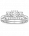 Diamond Bridal Three Stone Ring Set (3/4 ct. t. w. ) in 14k White Gold