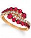 Le Vian Milestone Passion Ruby (1 1/8 cttw) and Nude Diamonds (3/8 cttw) Ring set in 14k rose gold