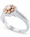 Diamond Two-Tone Flower Halo Engagement Ring (1/2 ct. t. w. ) in 14k White and Rose Gold