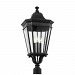 OL5428BK - Feiss - Cotswold Lane - 27.5 Inch Three Light Outdoor Post Lantern Black Finish with Clear Seeded Glass -