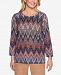 Alfred Dunner Petite News Flash Printed Shine Sweater