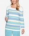 Alfred Dunner Petite Simply Irresistible Embellished Striped Sweater