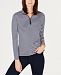 Charter Club Petite Striped Mock-Neck Top, Created for Macy's