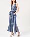 Monteau Petite Striped Wide-Leg Jumpsuit, Created for Macy's