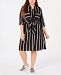 Monteau Trendy Plus Size Striped A-Line Dress