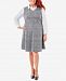 Ny Collection Plaid Plus Size Fit & Flare Blouse Dress