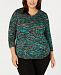 Ny Collection Plus Size Marled V-Neck Sweater
