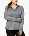 Ideology Plus Size Rapidry Quarter-Zip Top, Created for Macy's