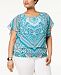 Jm Collection Plus Size Printed Banded-Bottom Top, Created for Macy's