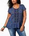 Style & Co Plus Size Embroidered Tiered Top, Created for Macy's