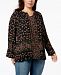 Style & Co Plus Size Mixed-Print Peasant Top, Created for Macy's