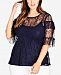 City Chic Trendy Plus Size Lace Ruffle Top